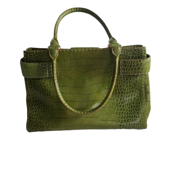 Ann Taylor Genuine Leather Olive Green Handbag - Picture 2 of 9
